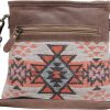 Myra Bag Myra Bag Western Leather Shoulder Bag For Women - Upcycled Canvas Crossbody Bag Maya Azul Shoulder Handbags