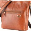 URBAN LEATHER 11 Inch Genuine Leather Crossbody Bags For Women Large Shoulder Cross Body Handbags Real Leather Vintage Brown Purses Travel Bucket Bag For Women Shoulder Handbags