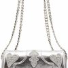 Betsey Johnson Betsey Johnson Rodeo Rhinestones Flap Bag, Silver Shoulder Handbags