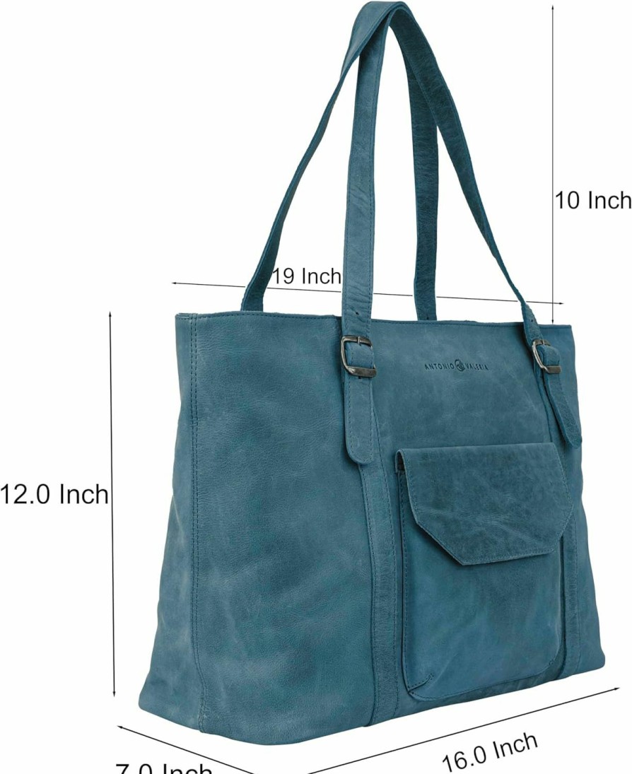 ANTONIO VALERIA Antonio Valeria Sage Leather Tote/Top Handle Shoulder Bag For Women Shoulder Handbags