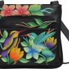 Anna by Anuschka Anna By Anuschka Women'S Genuine Leather Slim Shoulder Organizer - Hand Painted Original Artwork Shoulder Handbags