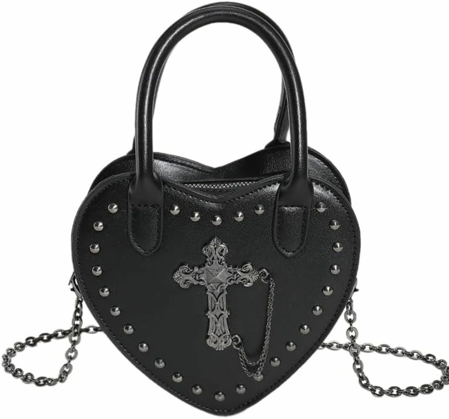 Ftchangfang Ftchangfang Gothic Punk Purse Bag Y2K Heart Cute Lolita Shoulder Bag For Women Shoulder Handbags