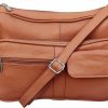 Roma Leathers Women'S Genuine Leather Cross Body Shoulder Strap Organizer Purse, (One Size) Shoulder Handbags