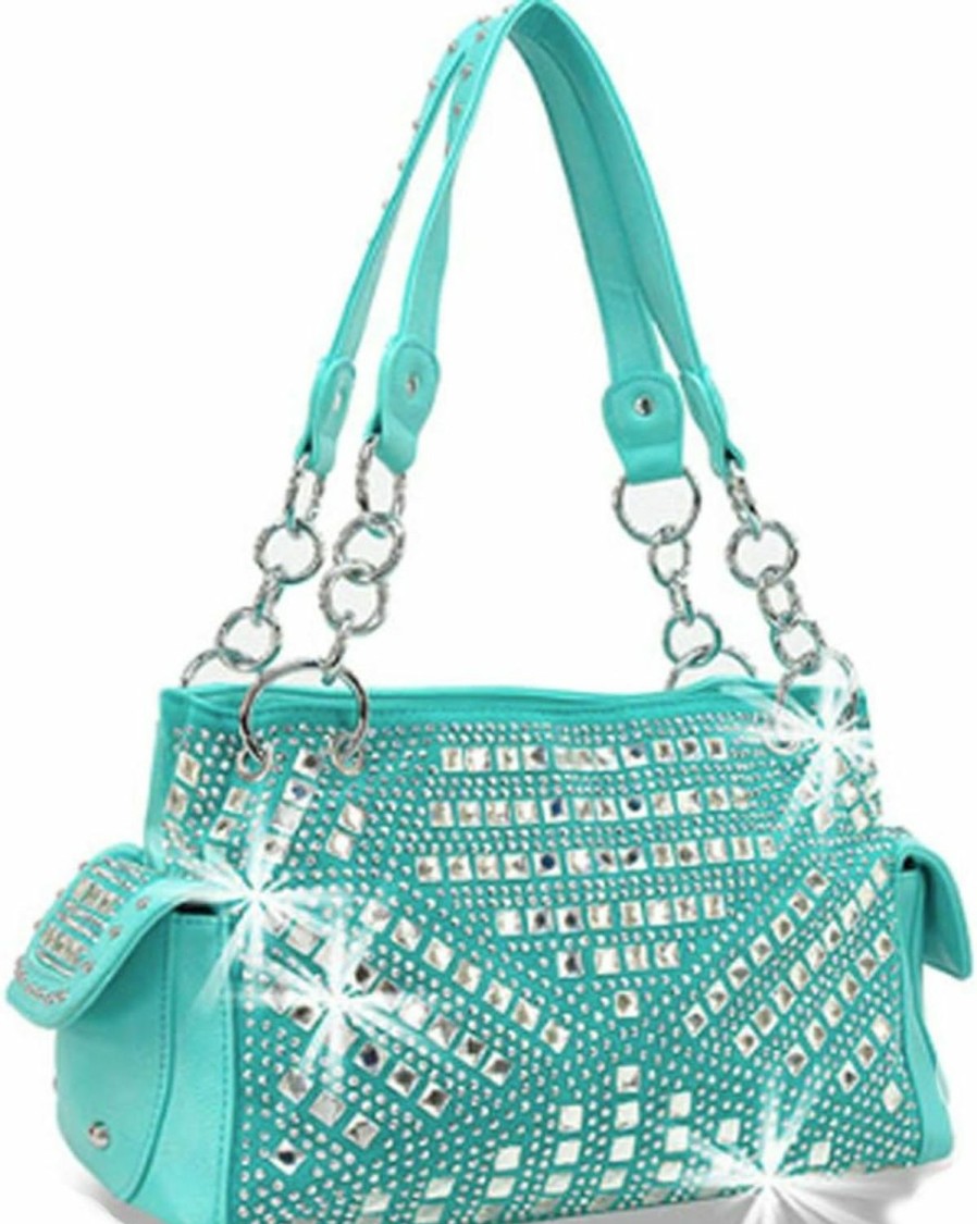 Zzfab Zzfab Gem Studded Rhinestone Concealed And Carry Purse Shoulder Handbags