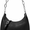 Michael Kors Michael Kors Large Cora Shoulder Chain Zip Bag (Black Silver Hw) Shoulder Handbags