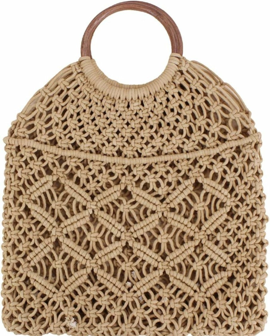 Ayliss Ayliss Handmade Straw Bag Travel Beach Fishing Net Handbag Shopping Woven Shoulder Bag For Women Shoulder Handbags