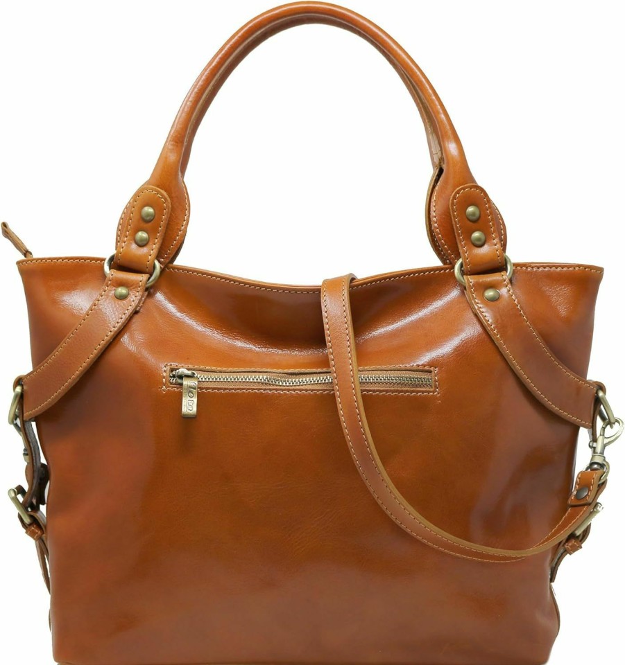 Floto Floto Olive (Honey) Brown Taormina Bag In Italian Calfskin Leather - Handbag, Shoulder Bag Shoulder Handbags