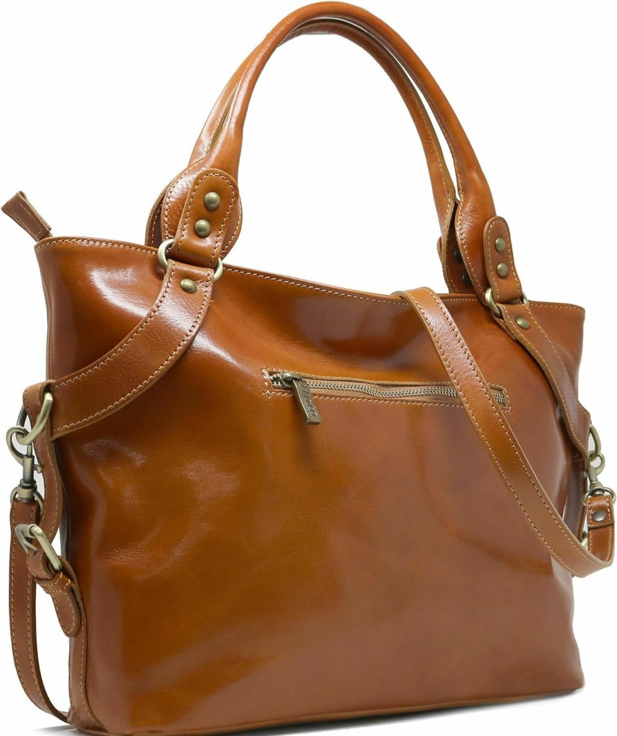 Floto Floto Olive (Honey) Brown Taormina Bag In Italian Calfskin Leather - Handbag, Shoulder Bag Shoulder Handbags