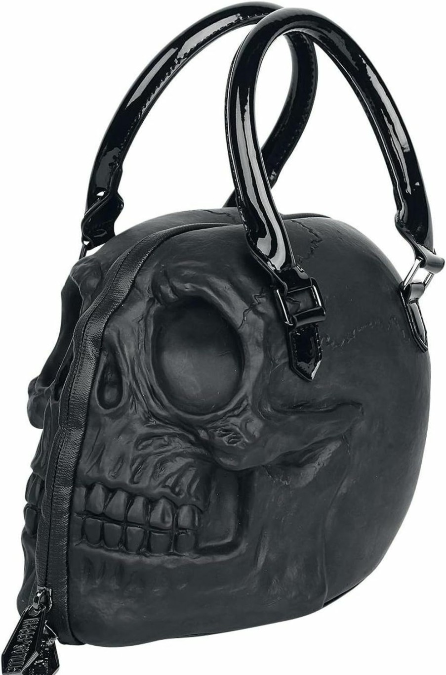 kreepsville 666 Black Skull Purse Goth Chic Style Kreepsville Latex Bowler Bag Halloween Handbag Shoulder Handbags