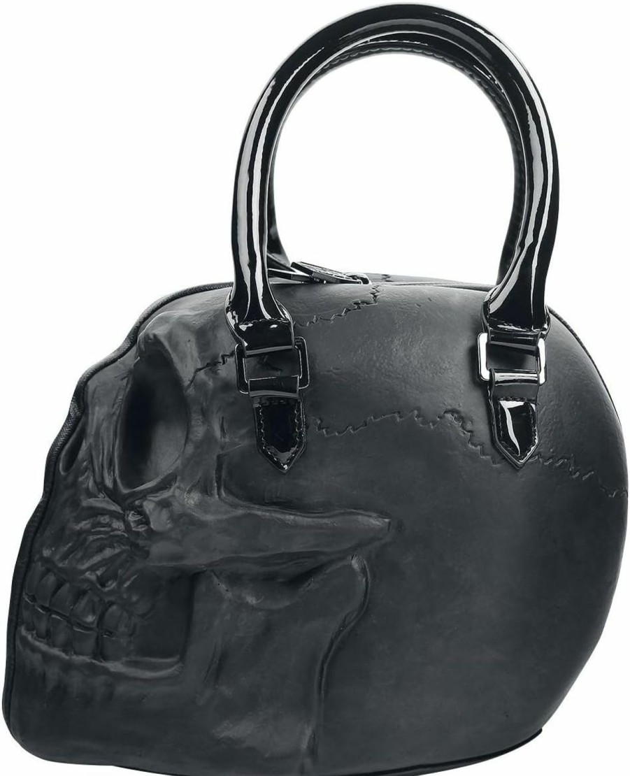 kreepsville 666 Black Skull Purse Goth Chic Style Kreepsville Latex Bowler Bag Halloween Handbag Shoulder Handbags