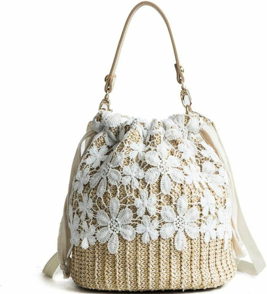 YYW Straw Crossbody Bag, Women Beach Shoulder Summer Top Handle Crossbody Round Purse Ladies Woven Fashion Crochet Shoulder Handbags