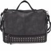 Ro Rox Ro Rox Arlina Studded Punk Handbag Suedette Slouchy Motorcycle Shoulder Bag Shoulder Handbags