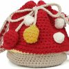 XIAYUPAGU Xiayupagu Handmade Knitted Purse Wool Knitted Mushroom Shoulder Bag For Women Crossbody Bucket Bag With Drawstring Shoulder Handbags