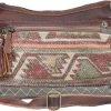 Myra Bag Myra Womens Bag Luguni Upcycled Canvas & Leather Shoulder Bag S-1610, Brown, Green, Orange, One Size, Shoulder Handbags