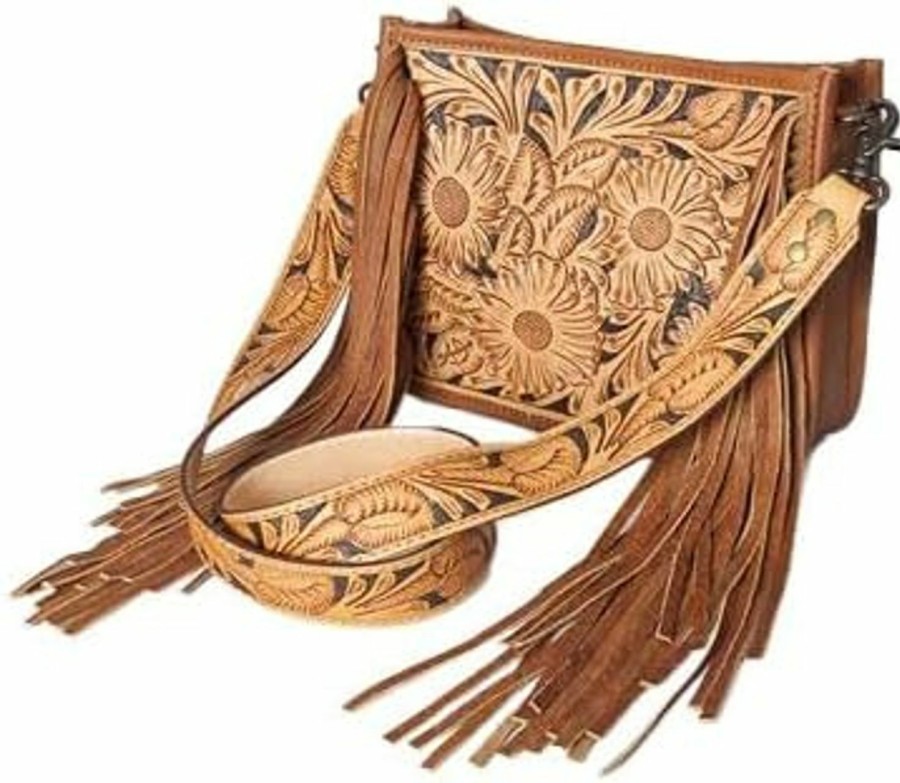 American Darling American Darling Small Medium Handcarved Leather Bag With Adjustable Handcarved Strap Adbg323 Shoulder Handbags