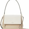 Kate Spade New York Kate Spade Leila Colorblock Pebbled Leather Flap Shoulder Bag Light Sand Shoulder Handbags