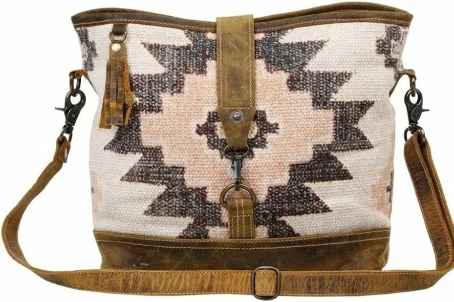 Myra Bag Myra Bag Entice Shoulder Bag Upcycled Canvas, Rug & Leather S-2642 Shoulder Handbags