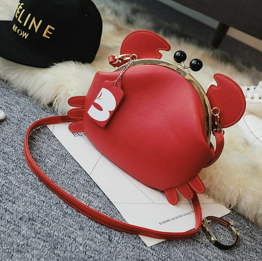 Xshelley Personalized Cartoon Style Ladies Shoulder Bag, Crab-Shaped Messenger Bag, Animal Style Ladies Handbag Shoulder Handbags