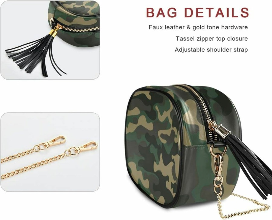 ALAZA Alaza Camouflage Military Cross Body Fashion Chain Bag Single Shoulder Pu Leather Purse For Women Girls Shoulder Handbags