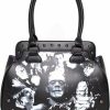 Rock Rebel Universal Monsters Frankenstein Bride Mummy Dracula Creature Wolfman Collage Bowler Bag Shoulder Handbags