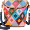 Segater Women'S Multicolor Floral Shoulder Bag Genuine Leather Patchwork Colorful Urses (Multicoloured-D) Shoulder Handbags