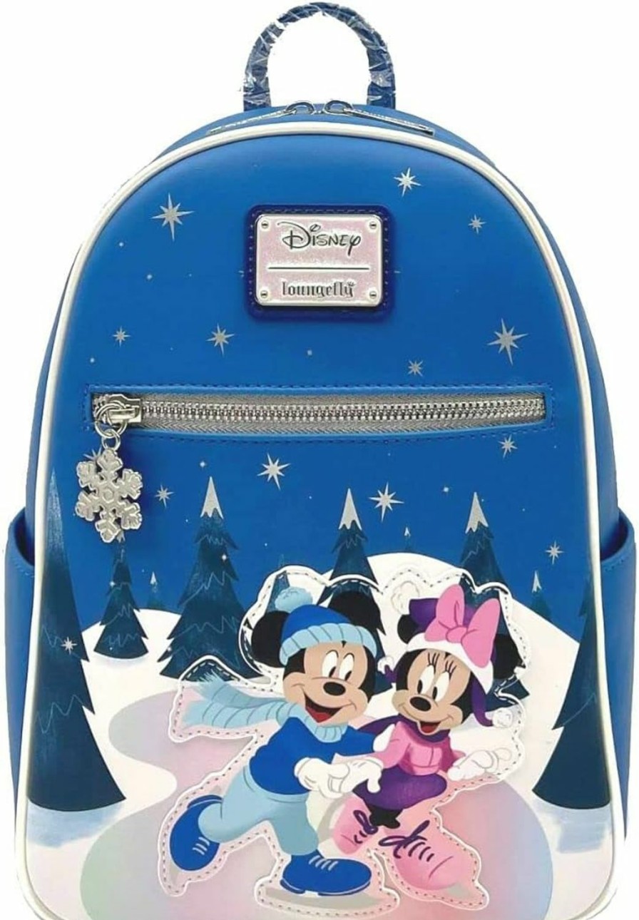 Loungefly Loungefly Mickey & Minnie Mouse Winter Skating Scene Double Strap Shoulder Bag Shoulder Handbags