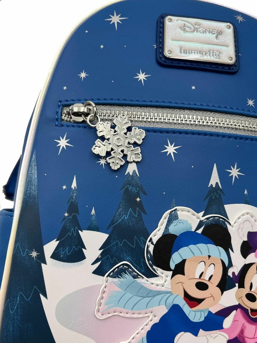 Loungefly Loungefly Mickey & Minnie Mouse Winter Skating Scene Double Strap Shoulder Bag Shoulder Handbags