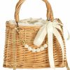 So'each So'Each Women'S Handmade Rattan Wicker Artificial Pearl Shoulder Bag Shoulder Handbags