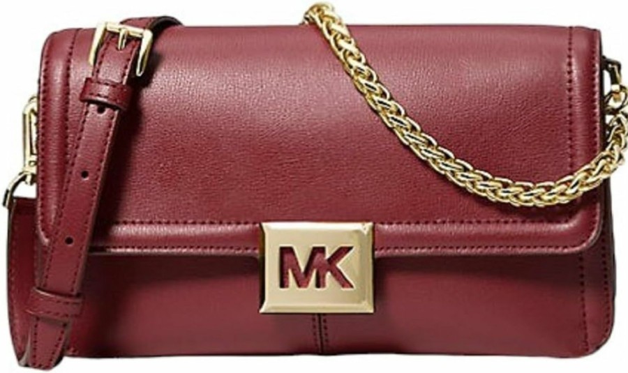 Michael Kors Michael Kors Sonia Medium Shoulder Bag Crossbody (Dark Cherry) Shoulder Handbags