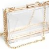 WJCD Wjcd Clear Purses For Women Acrylic Clear Clutch Bag,Clear Purse Clear Clutch Purse Shoulder Handbag With Removable Chain Shoulder Handbags