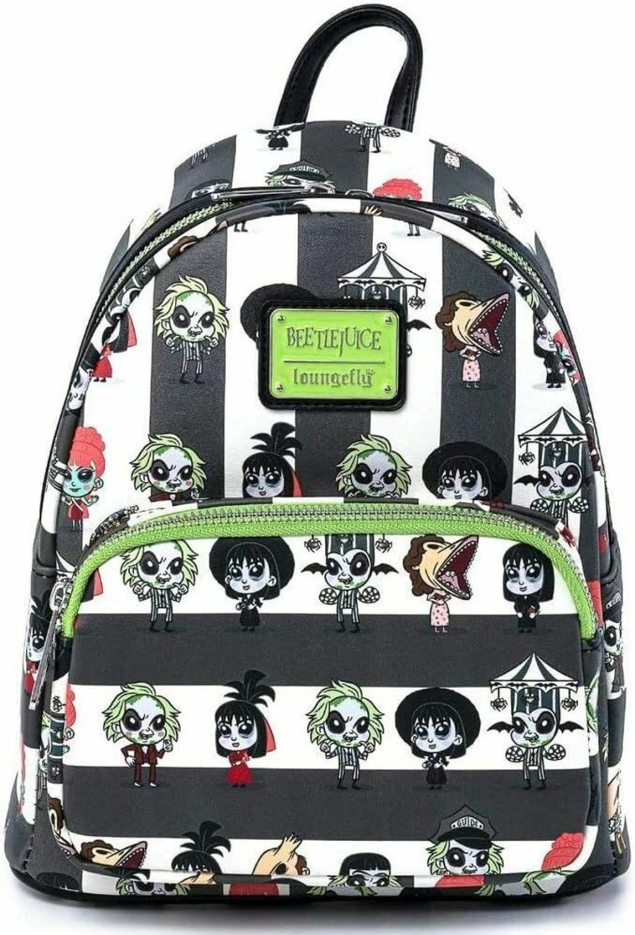 Loungefly Loungefly Beetlejuice Chibi All Over Print Womens Double Strap Shoulder Bag Purse Shoulder Handbags