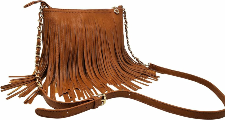 Solene Solene Fringe Crossbody Shoulder Bag With Strap, Tassel Messenger Bag, Country Style Western Fringe Purse For Women Shoulder Handbags