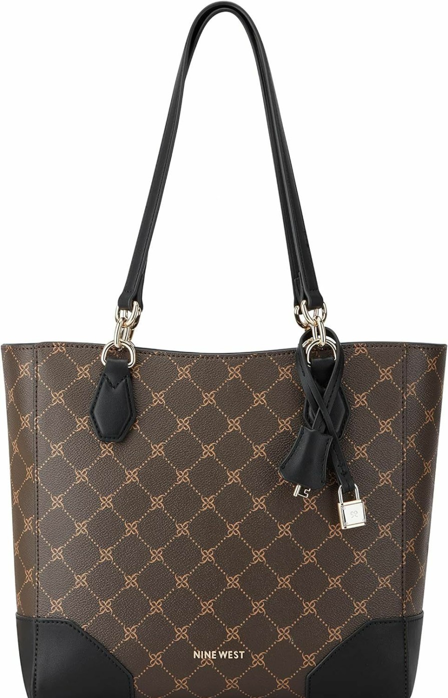 Nine West Nine West Brooklyn Small Jet Set Tote, Brownblack Shoulder Handbags