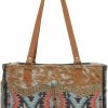 Myra Bag Myra Bag Western Canvas Tote Bag For Women - Cotton & Upcycled Leather Shoulder Weekender Bag Shoulder Handbags