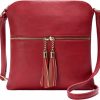 Solene Solene Womens Lightweight Medium Crossbody Purse With Tassel, Perfect Size Crossbody Bags For Daily Use, Travel Shoulder Handbags