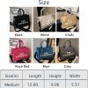 PINLI Women Canvas Tote Bag Splicing Denim Handbag Large Capacity Trendy Crossbody Bags With Zippe Shoulder Handbags