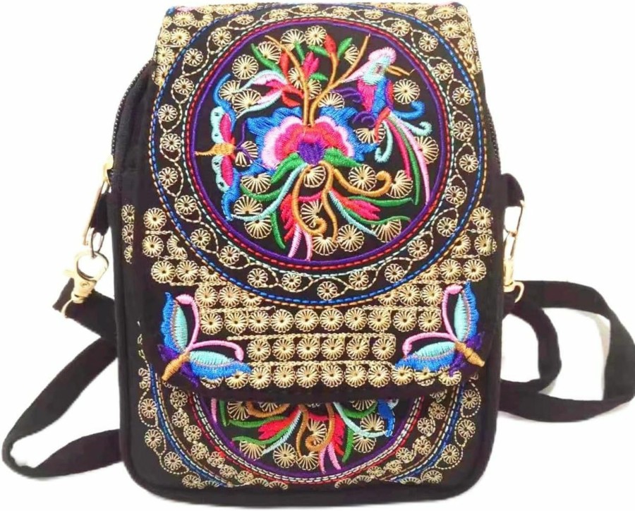 levayhill Levayhill Vintage Embroidered Cell Phone-Purse -Small Crossbody Bag Coin Wallet,Women Mini Ethnic Travel Shoulder Bags Handbag Pouch Shoulder Handbags