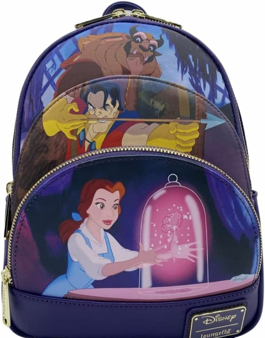 Loungefly Loungefly Beauty And The Beast Scene Triple Pocket Double Strap Shoulder Bag Shoulder Handbags