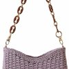 EROUGE Erouge 2024 Straw Handbag Summer Beach Crossbody Bag For Women Woven Shoulder Purse With Chain Shoulder Handbags