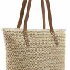 MABROUC Mabrouc Lightweight Straw Bag, Straw Beach Bag For Women, Large Woven Summer Tote Handbag Shoulder Bag For Outdoor Vacation Shoulder Handbags