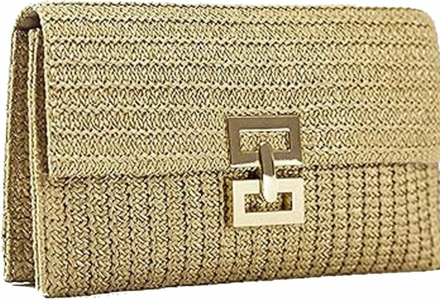 Buric Buric Straw Clutch Purse,Summer Woven Beach Clutch,Straws Envelope Handbags For Women Raffia Wicker Purses For Vacation Sand Shoulder Handbags