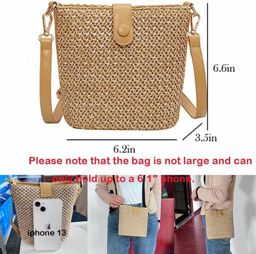 Gogobear Women Small Straw Shoulder Bag Handwoven Crossbody Bags With Removable Shoulder Strap For Travel Beach Shoulder Handbags