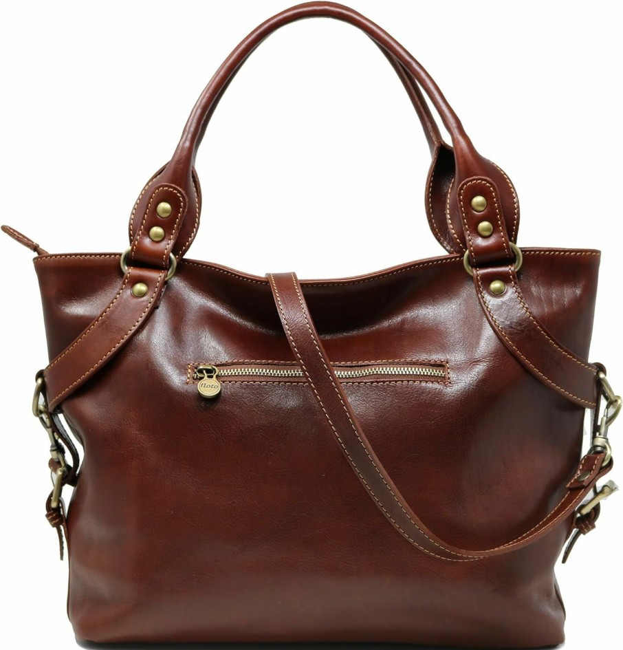 Floto Floto Brown Taormina Bag In Italian Calfskin Leather - Handbag, Shoulder Bag, Hobo Shoulder Handbags