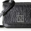 Emporio Armani A|X Armani Exchange Womens Liz - Small Strap Shoulder Bag, Neroblack, One Size Us Shoulder Handbags