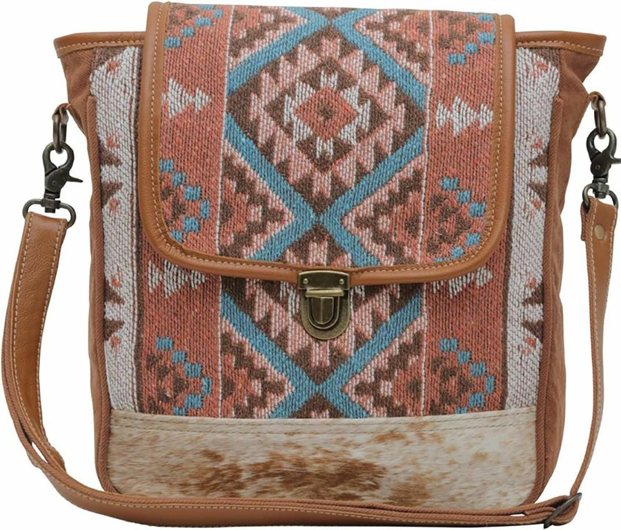 Myra Bag Myra Bag Western Leather Shoulder Bag For Women - Upcycled Canvas Crossbody Tori Cecil Shoulder Handbags