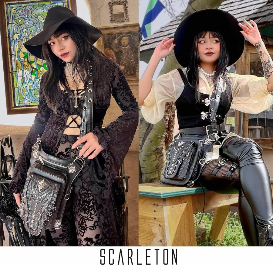 Scarleton Scarleton Studded Skull Bag For Women, Vegan Leather Punk Rock Rivet Bag, Shoulder Bag H1417 Shoulder Handbags