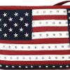 WESTERN ORIGIN Western Origin American Flag Stars And Stripes Studs Crossbody Handbag Usa Patriotic Women Purse Leather Single Shoulder Bag Shoulder Handbags