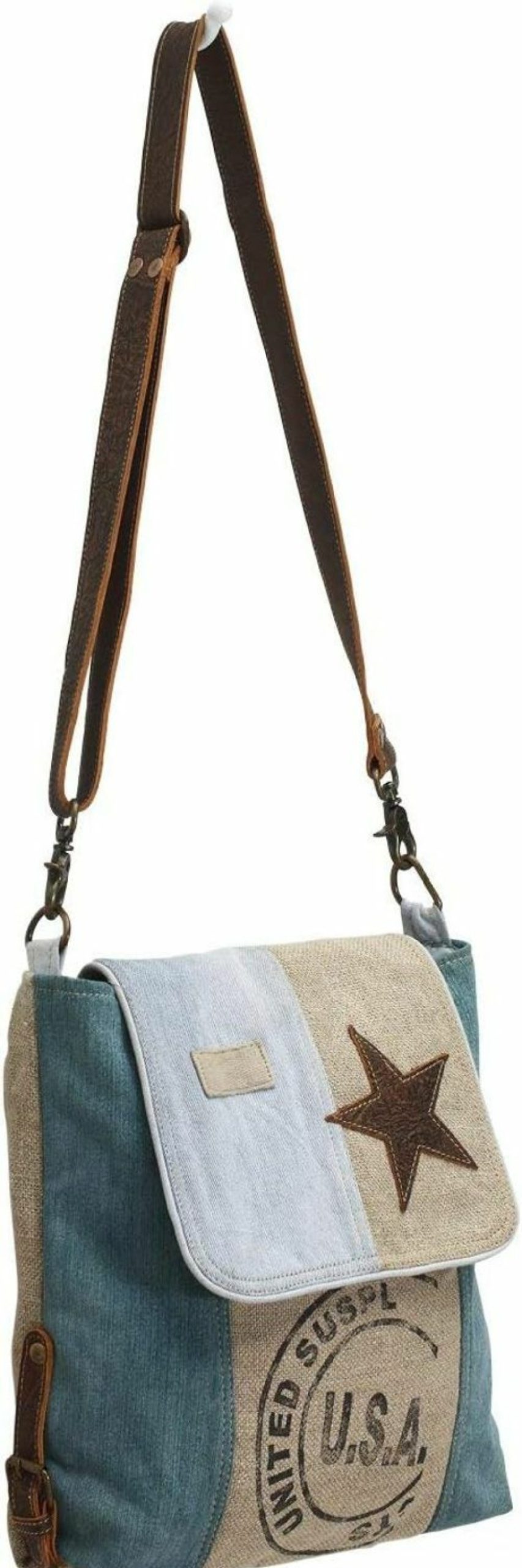 Myra Bag Myra Bags Sky Star Upcycled Denim Shoulder Bag M-0767 Shoulder Handbags