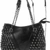 PRETYZOOM Studded Shoulder Bag For Women Leather Punk Style Rock Rivet Crossbody Bag Handbag With Chain Wallet Purse For Girls Shoulder Handbags