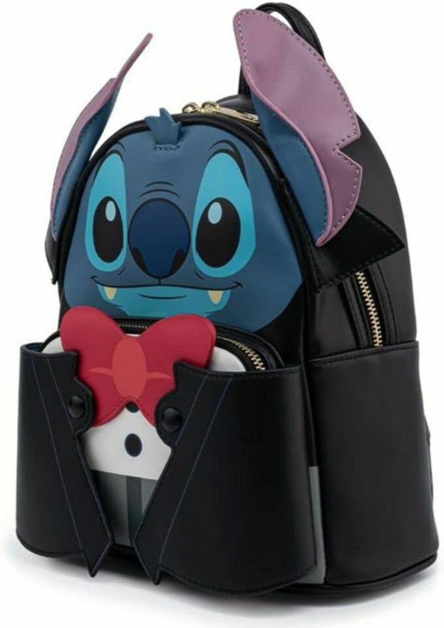 Loungefly Loungefly Disney Vampire Stitch Bowtie Womens Double Strap Shoulder Bag Purse Shoulder Handbags